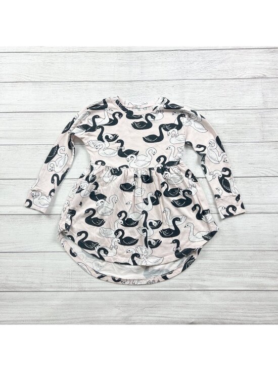 Huxbaby Other - Hux Baby Girls Organic Cotton Swan Print Long Sleeve Dress 6